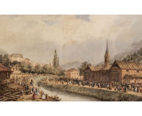 * Lucy (Adrien, 1794-1875). A French Military Review at the Garrison Town of Metz, 1844 &amp; 1846, two large watercolours wi
