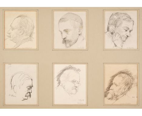 * Royal Birmingham Society of Artists. A collection of 57 mostly pencil portraits of members of the RBSA, circa 1890-1910, an