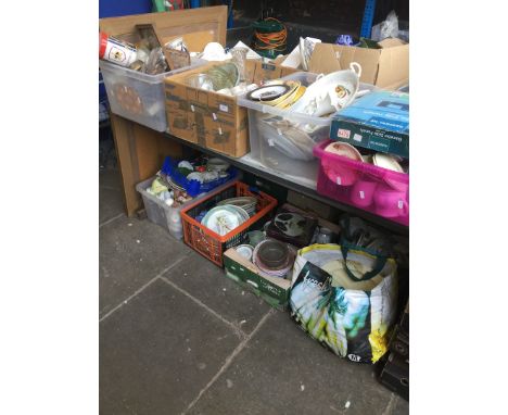 16 boxes and 2 bags of misc pottery and ceramic items 