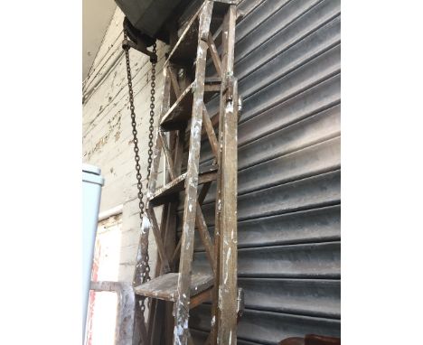 Large wooden step ladder 