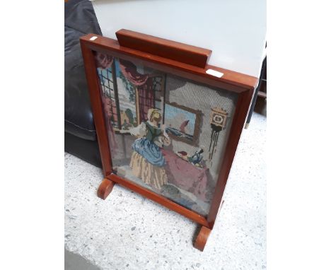 Embroidered fire screen 
