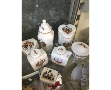 Seven Royal Worcester small pots 