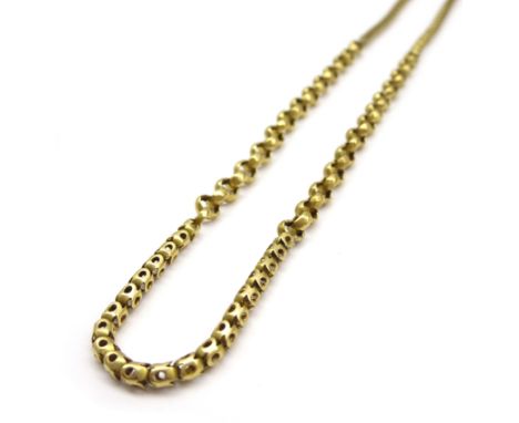 Early 20th century 15ct gold (tested) fancy link muff chain Condition Report &amp; Further Details Approx 34.74gm, length = 1