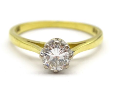 18ct gold single stone diamond ring hallmarked, diamond approx 0.25 carat Condition Report & Further Details Approx 2.07gm, s