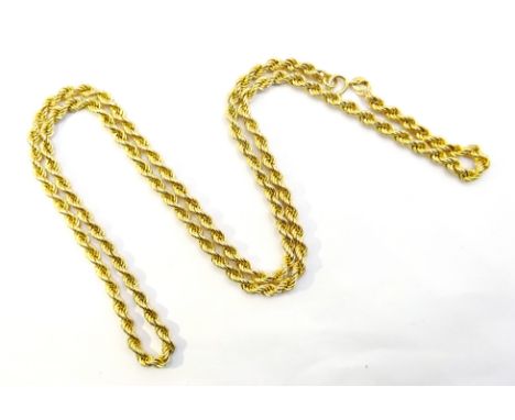 9ct gold rope twist necklace hallmarked, approx 7.3gm Condition Report & Further Details Length = 62cmClick here for further 