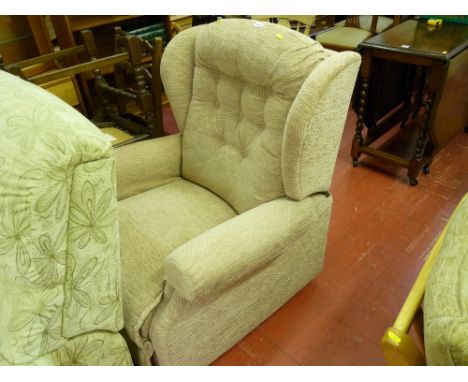 Terracotta coloured manual recliner chair