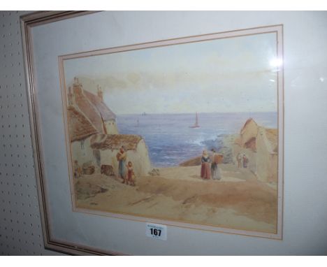 Unsigned watercolour - 'On the Scotch Coast', 24 x 31 cms