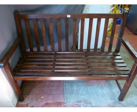 Stained timber garden bench