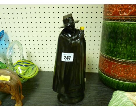 Early Royal Doulton decanter of a black cloaked man A/F