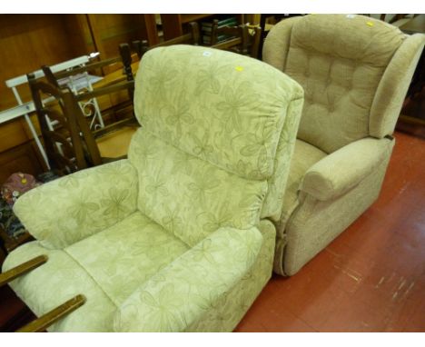 Lime green coloured manual recliner chair
