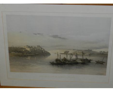 After David Roberts, 19th century, General View of Esouan and the Island of Elephantine, lithograph. H: 41cm W: 58cm