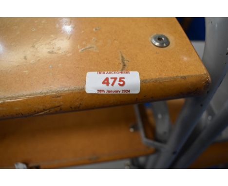 A set of four vintage school or similar lab or workshop stools