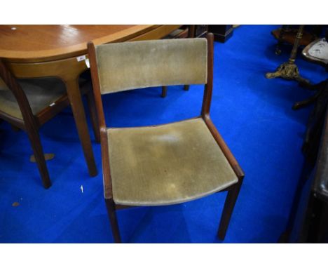 A set of four vintage teak framed designer dining chairs, possibly G plan