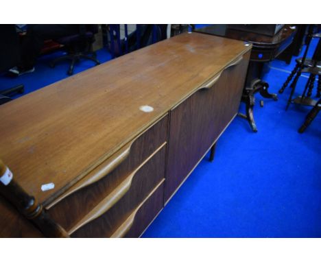 A vintage McIntosh sideboard, having three drawers and double cupboard section, dimensions approx. W155cm D48cm H76cm