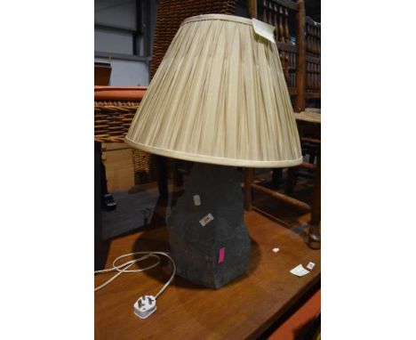 A vintage slate table lamp