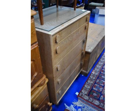 A vintage Meredew five drawer bedroom chest, dimensions approx. W68 H98 D47cm