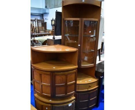 A selection of vintage teak Nathan corner units