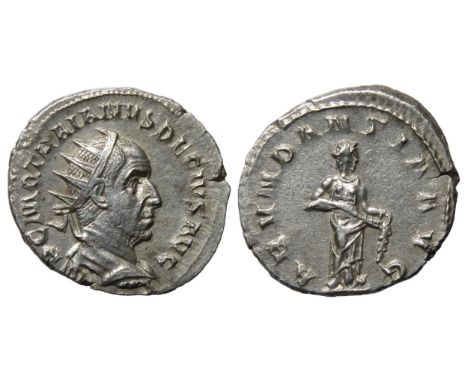 Trajan Decius Antoninianus. 3.96g. Radiate and draped bust right, IMP C M Q TRAIANVS DECIVS AVG. R. ABVNDANTIA AVG, Abundanti