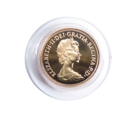 Royal Mint. Elizabeth II Proof Gold Sovereign, 1988. 8g. Crowned bust right, ELIZABETH II DEI GRATIA REGINA F D. R. St George