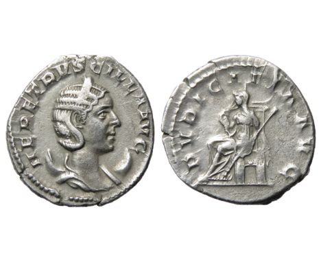 Herenia Etrucilla Antoninianus. 3.52g. Draped bust right, HER ETRVSCILLA AVG. R. PVDICITIA AVG, Pudicitia seated left drawing