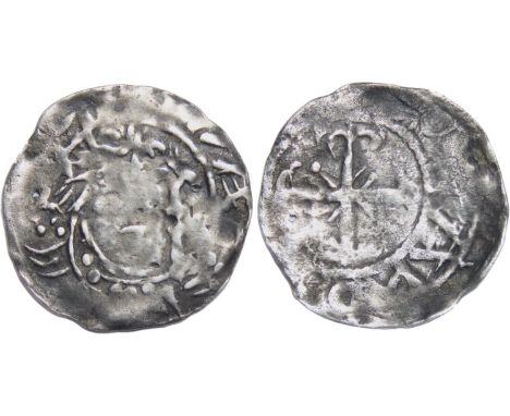 David I Penny. 1153 AD. Period D, blundered legends. Crowned bust right, sceptre in front. R. Cross over saltire. Silver, 1.1