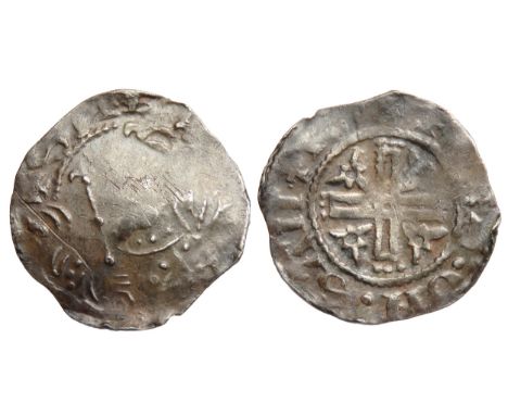 Stephen Penny. B.M.C. 2, voided cross &amp; stars type. Sandwich mint. Silver, 1.33g. 20mm. Crowned facing bust with sceptre.