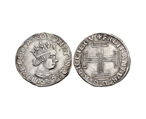 ITALY, Napoli (Regno). Ferdinando I (Don Ferrante). 1458-1494. AR Coronato (26mm, 3.93 g, 12h). Third Coinage, Class 2. Napol