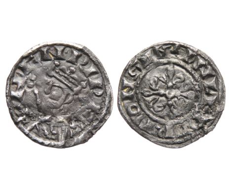 Henry I Penny. Profile/Cross Fleury, type 2. Sandwich mint. Circa 1102 AD. Silver, 1.25g. 17.5mm. Crowned bust left with scep