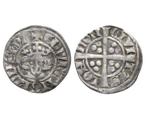Edward I Penny. London circa 1280 AD. Silver, 1.29g. 20mm. Crowned facing bust, +EDWR ANGL DNS HYB. R. Cross and pellets, CIV