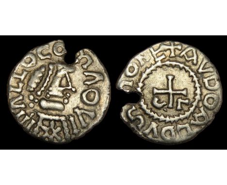 Merovingian Pale Gold Tremissis. Early Continental (Merovingian Francia) 584-750 AD. Metz mint. Gold, 1.17g. 13.5 mm. Diademe