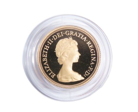 Royal Mint. Elizabeth II Proof Gold Sovereign, 1979. 8g. Crowned bust right, ELIZABETH II DEI GRATIA REGINA F D. R. St George