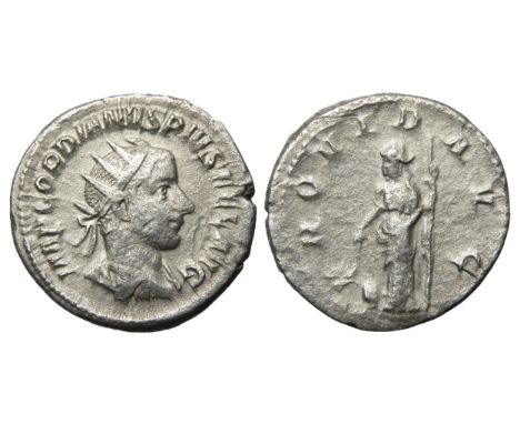 Gordian III Antoninianus. Radiate and draped bust right, IMP GORDIANVS PIVS FEL AVG. R. PROVID AVG. Providence standing left 