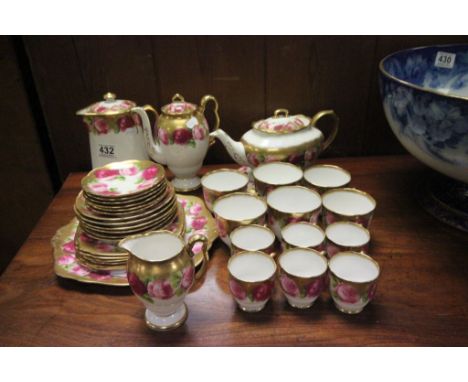 Royal Albert Rose and Gilt Decorated Tea and Coffee Service 