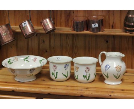 Four "Tiffany Tulips" ceramic items made for Tiffany & Co