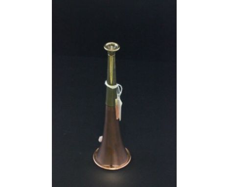 Brass and copper hunting horn
