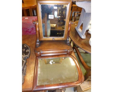 Victorian Mahogany Swing Toilet Mirror and another Mahogany Mirror