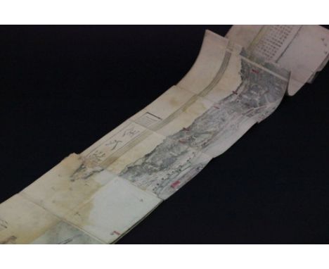 Interesting Japanese Panoramic print with Naval ships