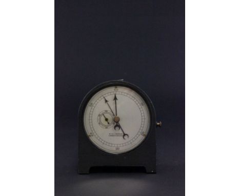 Unusual Domed Metal Cased Stop Clock, the silvered dial marked W & J George Ltd