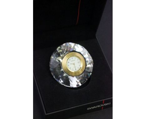 A Swarovski Belle Epoque gold plated clock 
