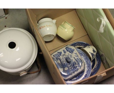 A large ceramic bucket and other items 