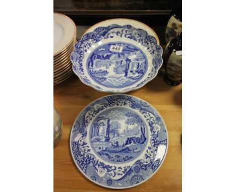 Spode Italian Fluted Shallow Bowl and a Bread Plate