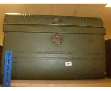 Victorian Green Tin Trunk
