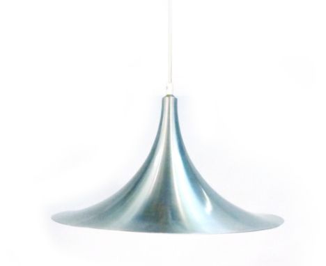 An Ake aluminium ceiling light of trumpet form   CONDITION REPORT:  Some small knocks and wear, working order unknown, may re