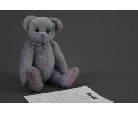 A Steiff "Krystabelle Teddy bear", made exclusively for Danbury Mint, limited edition No. 108, having a lilac mohair covered 