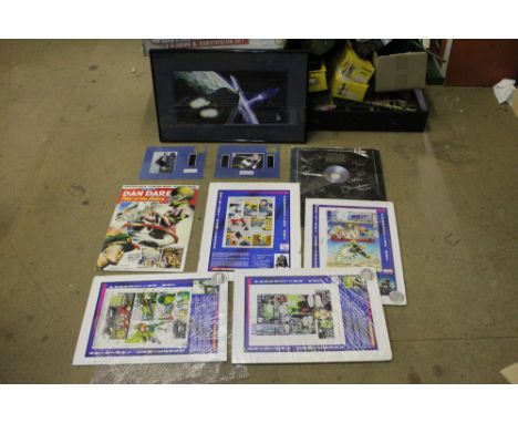 A framed and mounted limited edition "Titan AE" animation print, 3790/5000, and sold together with a selection of shrink wrap