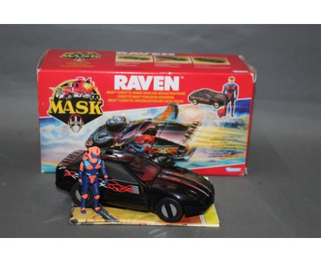 A 1980's Kenner Mask "Raven", comprising a Corvette/Armed Seaplane with Calhoun Burns action figure, retaining its original c