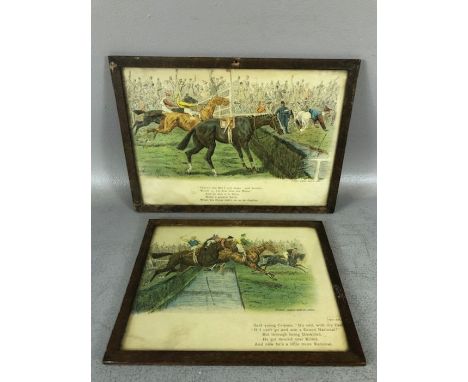 After GEORGE FINCH MASON (1850-1915), two vintage framed horse racing prints, the largest approx 28cm x 20cm