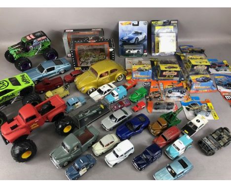 Collection of model vehicles and toy cars, to include Matchbox, Hot Wheels, Harley-Davidson, Maisto etc