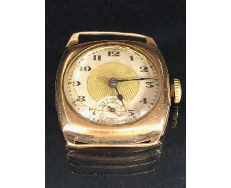 Vintage 9ct Gold wristwatch A/F (case weight approx 4.1g) winds and runs, movement stamped PINNACLE 
