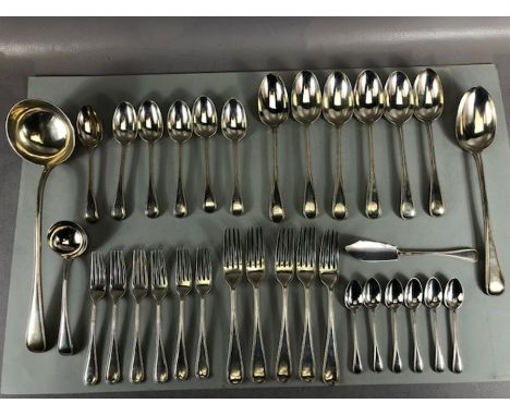 Silver hallmarked for London 1872 Victorian cutlery/ flatware by maker Chawner &amp; Co (George William Adams) approx total w